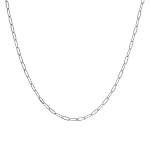 Cha�ne en argent rhodi� maille rectangulaire largeur 2,6mm longueur 55cm - Vue 2