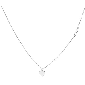 Collier en argent rhodi� cha�ne avec pendentif coeur et symbole infini 40+5cm - Vue 2