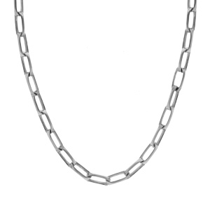 Collier en argent passiv� maille rectangulaire longueur 55cm - Vue 2