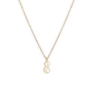 Collier en argent et dorure jaune cha�ne avec pendentif lettre anglaise E diamant� 40+4cm - Vue 2