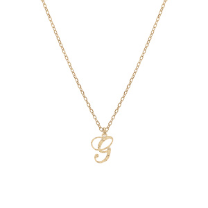 Collier en argent et dorure jaune cha�ne avec pendentif lettre anglaise G diamant� 40+4cm - Vue 2