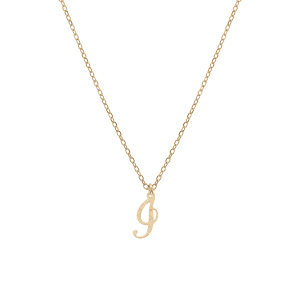 Collier en argent et dorure jaune cha�ne avec pendentif lettre anglaise I diamant� 40+4cm - Vue 2