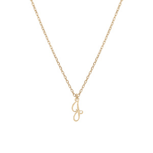 Collier en argent et dorure jaune cha�ne avec pendentif lettre anglaise J diamant� 40+4cm - Vue 2