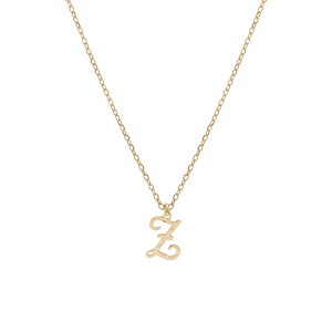 Collier en argent et dorure jaune cha�ne avec pendentif lettre anglaise Z diamant� 40+4cm - Vue 2