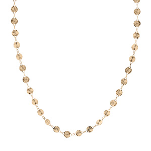 Collier en argent et dorure jaune mailles pastilles diamant�es 40+4cm - Vue 2