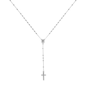Collier en argent rhodi� chapelet 47cm - Vue 2