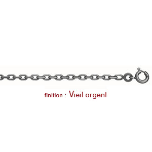 Cha�ne en argent maille for�at largeur 2,5mm et longueur 50cm - Vue 2