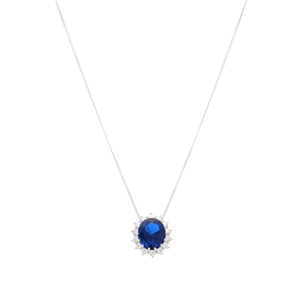 Collier en argent rhodi� pendentif \