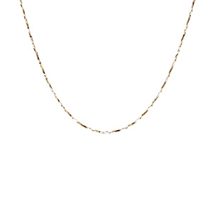 Cha�ne en argent et dorure jaune torsade diamant� �paisseur 0.6mm longueur 38cm - Vue 2