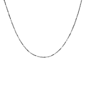 Cha�ne en argent rhodi� torsade diamant� �paisseur 0.6mm longueur 42cm - Vue 2