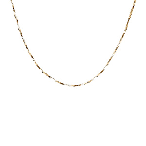 Cha�ne en argent et dorure jaune torsade diamant� �paisseur 0.8mm longueur 38cm - Vue 2