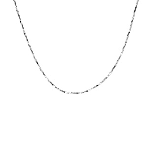 Cha�ne en argent rhodi� torsade diamant� �paisseur 0.8mm longueur 40cm - Vue 2