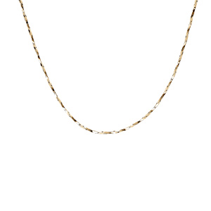 Cha�ne en argent et dorure jaune torsade diamant� �paisseur 0.8mm longueur 40cm - Vue 2