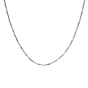 Cha�ne en argent rhodi� torsade diamant� �paisseur 0.8mm longueur 42cm - Vue 2