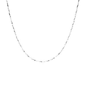 Cha�ne en argent rhodi� torsade diamant� �paisseur 0.8mm longueur 45cm - Vue 2