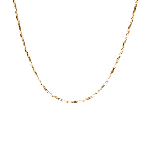 Cha�ne en argent et dorure jaune torsade diamant� �paisseur 1.1mm longueur 42cm - Vue 2