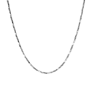 Cha�ne en argent rhodi� torsade diamant� �paisseur 1.1mm longueur 45cm - Vue 2