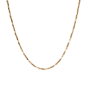 Cha�ne en argent et dorure jaune torsade diamant� �paisseur 1.1mm longueur 45cm - Vue 2