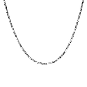 Cha�ne en argent rhodi� torsade diamant� �paisseur 1.4mm longueur 42cm - Vue 2