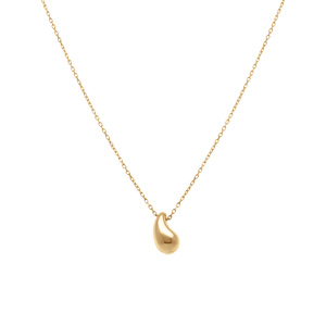 Collier en argent dor� petite goutte incurv�e 13mm - 40+5cm - Vue 2