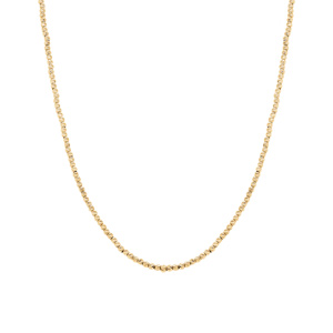 Collier en argent dor� boules diamant�es -38+5cm - Vue 2