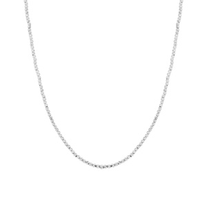 Collier en argent boules diamant�es - 38+5cm - Vue 2