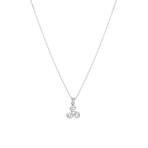 Collier en argent rhodi� pendentif triskel 10mm - 40+5cm - Vue 2