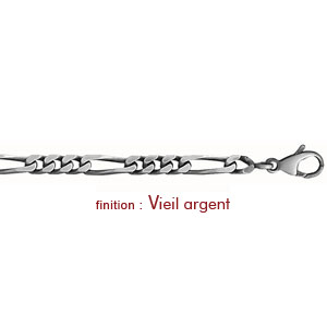 Cha�ne en argent mailles 1+3 largeur 4mm et longueur 55cm - Vue 2