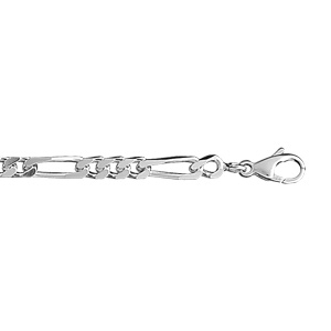 Bracelet en argent cha�ne maille figaro 1+3 largeur 4mm et longueur 18cm - Vue 2