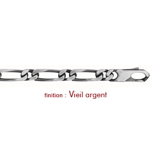 Cha�ne en argent mailles 1+1 largeur 6mm et longueur 50cm - Vue 2