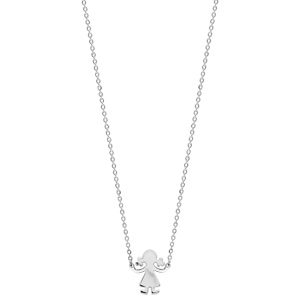 Collier en argent cha�ne avec pendentif petite fille - longueur 40cm + 4cm de rallonge - Vue 2