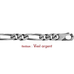Cha�ne en argent mailles 1+2 largeur 7mm et longueur 55cm - Vue 2