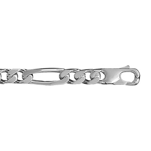 Bracelet en argent cha�ne maille figaro 1+2 largeur 7mm et longueur 21cm - Vue 2