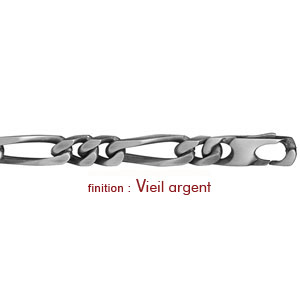 Cha�ne en argent mailles 1+2 largeur 8mm et longueur 50cm - Vue 2