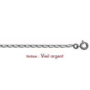 Cha�ne en argent maille cheval largeur 2mm et longueur 50cm - Vue 2