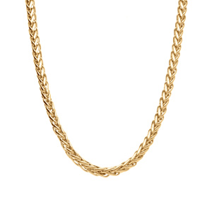 Collier en argent et dorure jaune maille palmier en chute 46cm - Vue 2