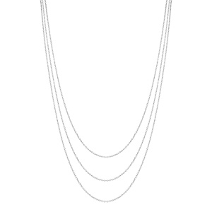 Collier en argent rhodi� 3 cha�nes 40/45/50cm - Vue 2