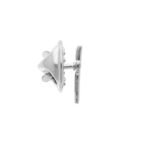 Pin\'s en argent rhodi� motif croix lisse - Vue 2