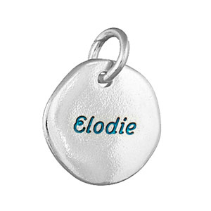 Pendentif en argent galet � graver petit mod�le - plaque prestige - Vue 2
