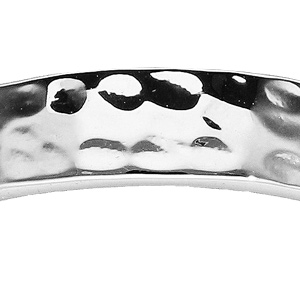 Bague en argent rhodi style alliance martele 4mm - Vue 2