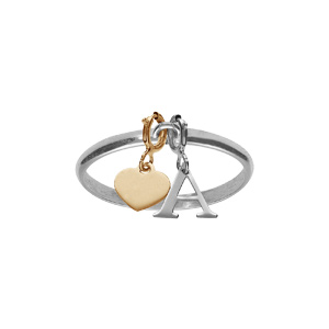 Anneau demi-jonc 2mm en argent rhodi�  pour charm\'s � personaliser - Vue 2