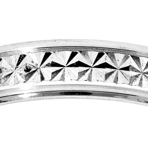 Alliance en argent rhodi� diamant�e �toile largeur 4mm - Vue 2