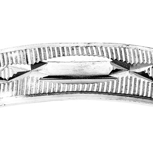 Alliance en argent rhodi� diamant�e crois�e largeur 4mm - Vue 2