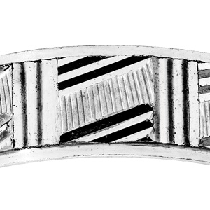 Alliance en argent rhodi� diamant�e quadrillage largeur 5mm - Vue 2