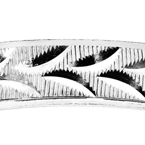 Bague en argent rhodi� diamant�e en �pis sur la longueur largeur 4mm - Vue 2