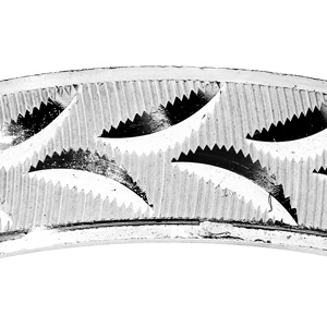 Alliance en argent rhodi� diamant�e �pis largeur 5mm - Vue 2