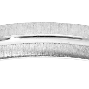 Alliance en argent rhodi� givr�e largeur 4mm - Vue 2