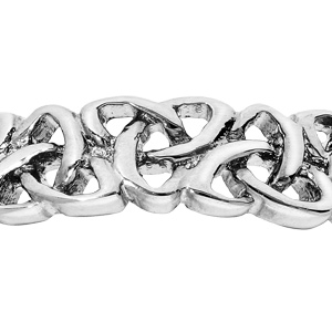 Bague en argent rhodi� motif triskel entrelac� largeur 4mm - Vue 2