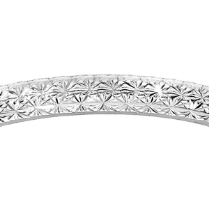 Alliance en argent rhodi� diamant�e en �toile largeur 2mm - Vue 2