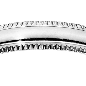 Alliance en argent rhodi� 4mm avec bords cisel�s - Vue 2